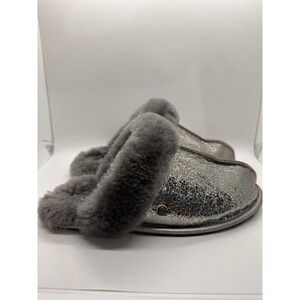UGG Scuffette II Metallic Sparkle Gunmetal Gray Slippers Women's Size 8